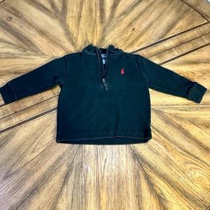 GUC Black Polo Ralph Lauren Quarter Zip Pullover Sweater — Toddler Boy Size 2T